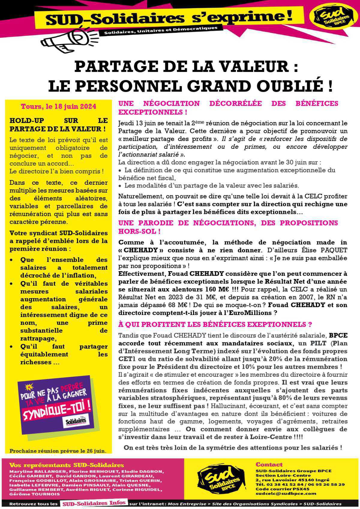 Négociations Partage de la valeur : le personnel grand oublié