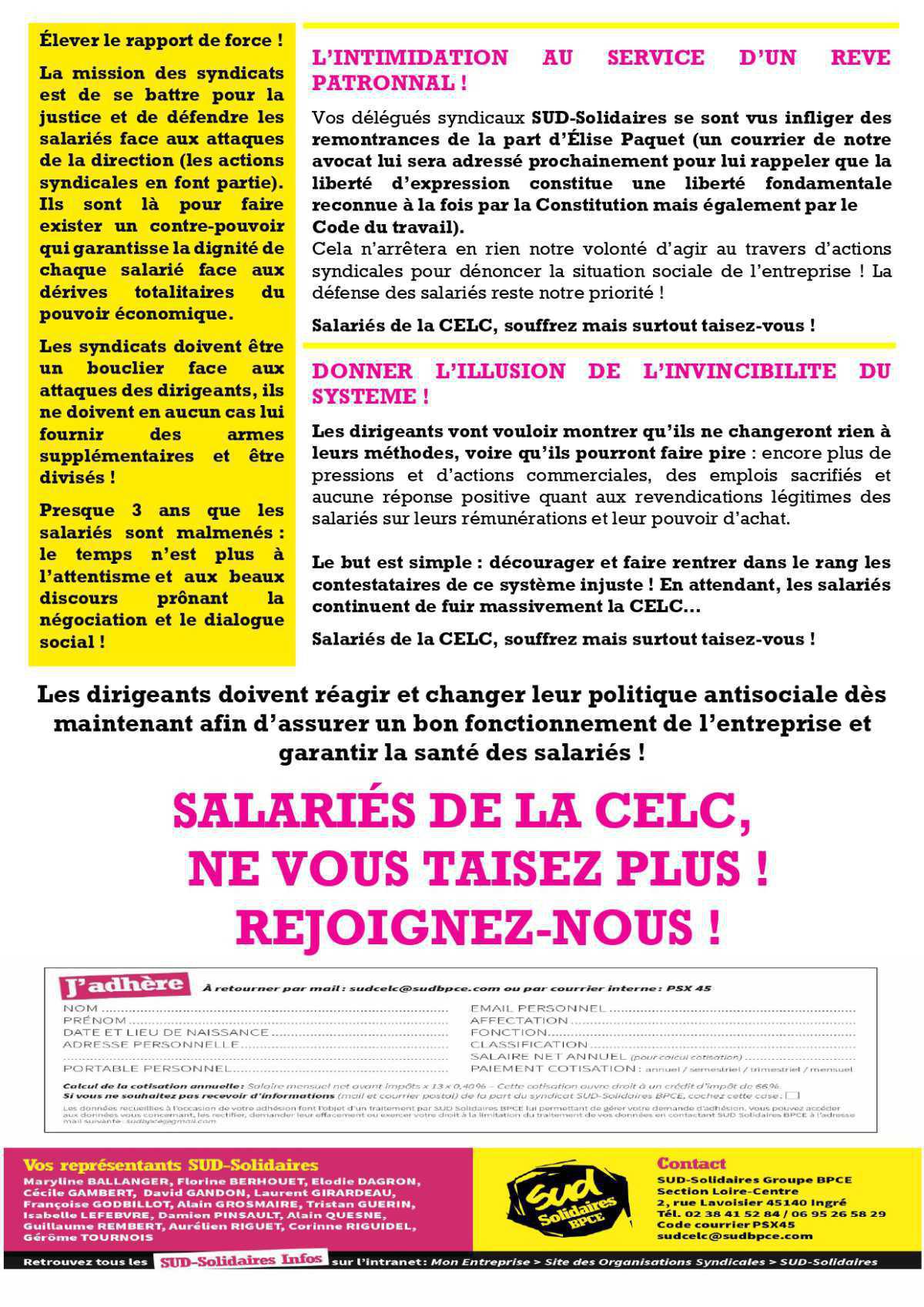 Omerta à la CELC