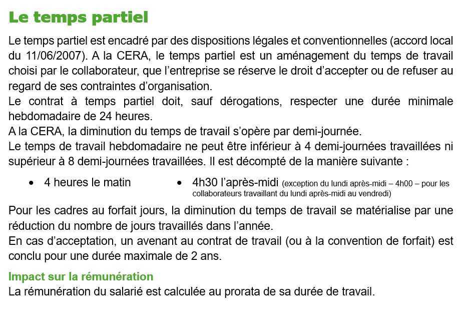 Le temps de travail