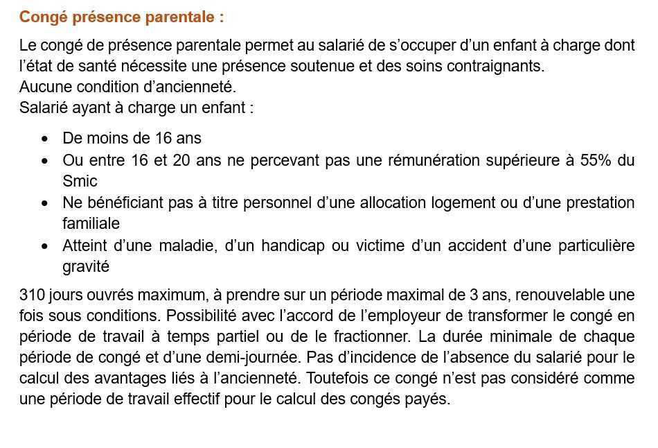 Les congés