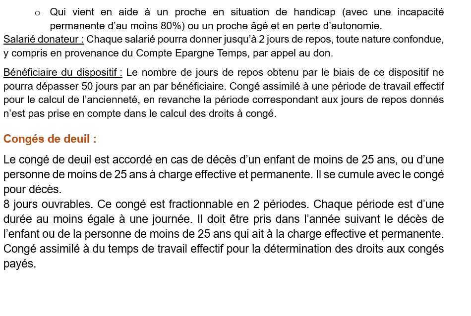 Les congés