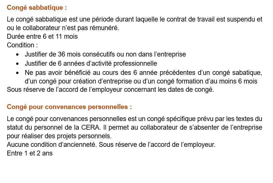 Les congés