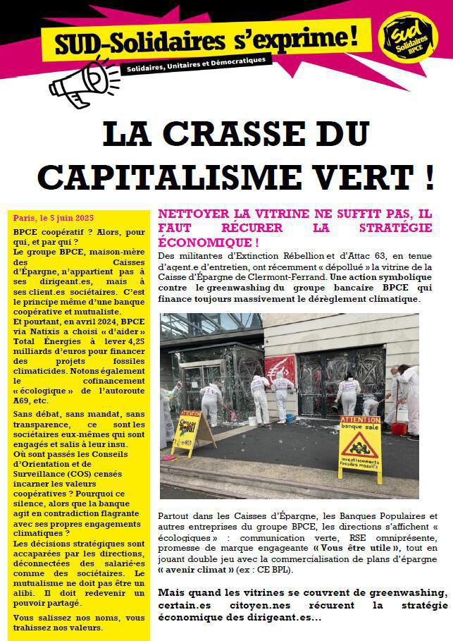 La crasse du capitalisme vert ! 06/2025 National