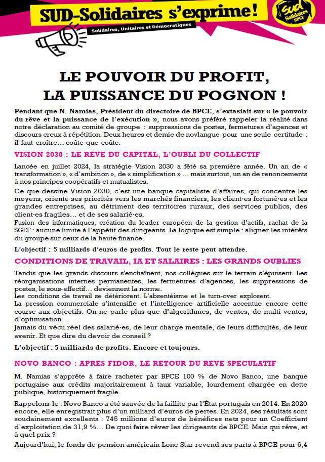 LE POUVOIR DU PROFIT, LA PUISSANCE DU POGNON ! 07/2025 National