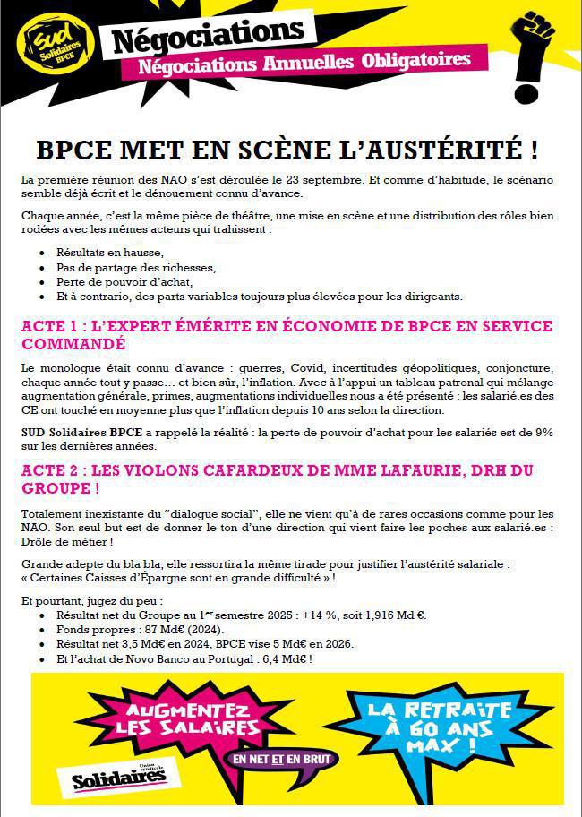 BPCE MET EN SCÈNE L’AUSTÉRITÉ ! - 09/2025 National