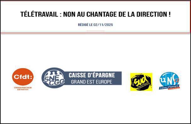 TELETRAVAIL : NON AU CHANTAGE DE LA DIRECTION