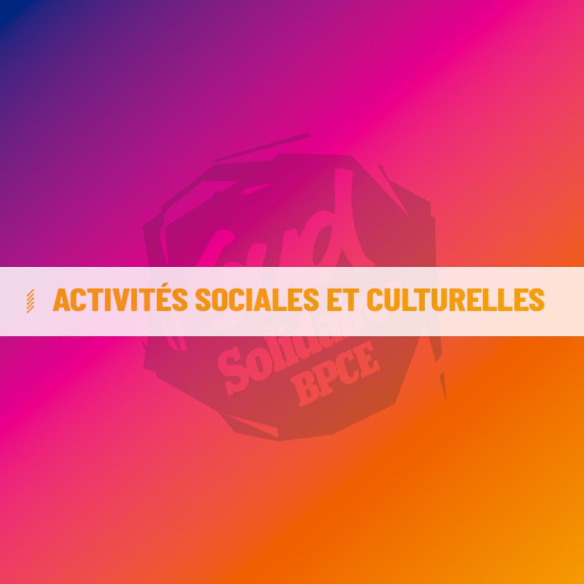 ACTIVITÉS SOCIALES ET CULTURELLES