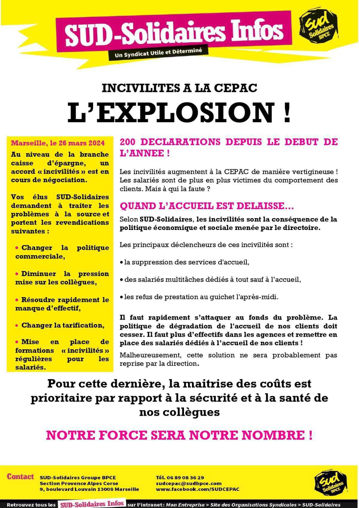 INCIVILITES L'EXPLOSION