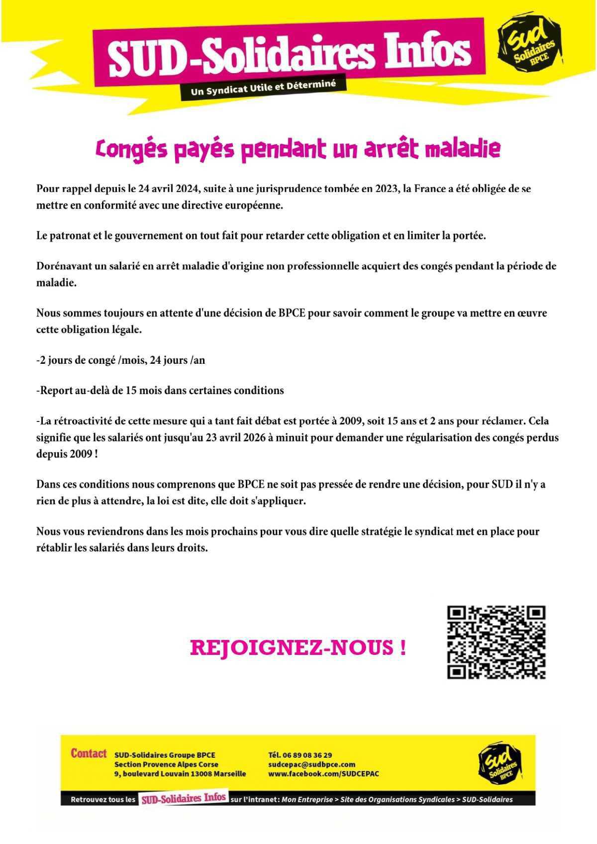 CONGES PAYES PENDANT LES ARRETS MALADIES