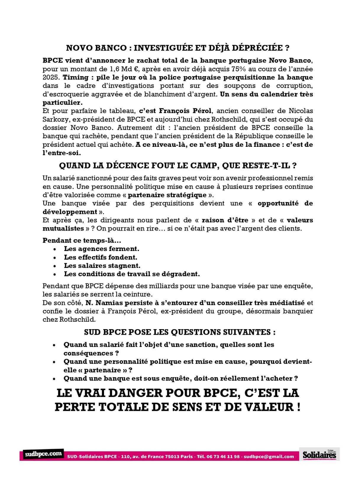 LE CODE ETHIQUE DE BPCE
