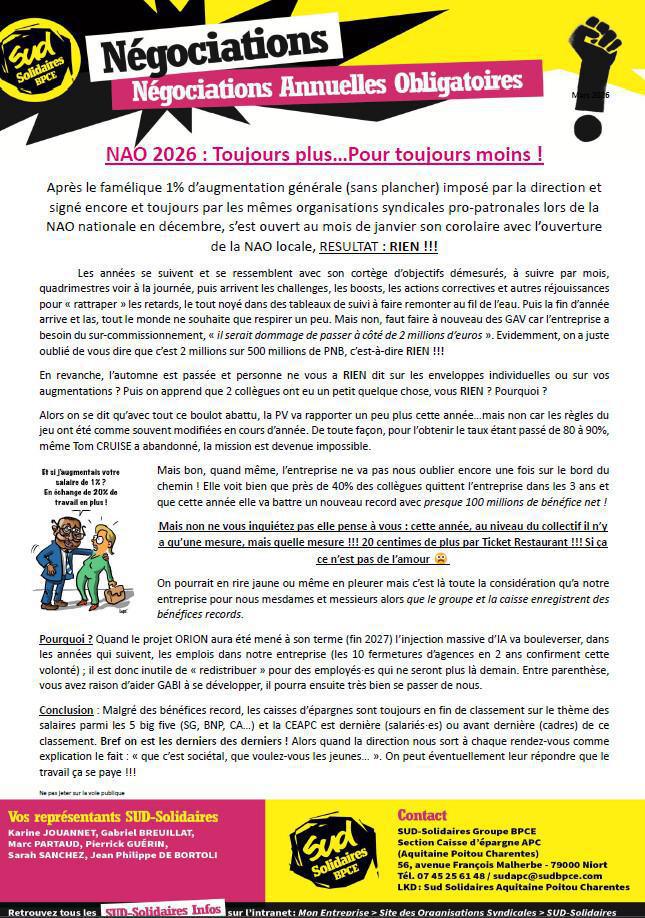 NAO 2026 : toujours plus...pour toujours moins