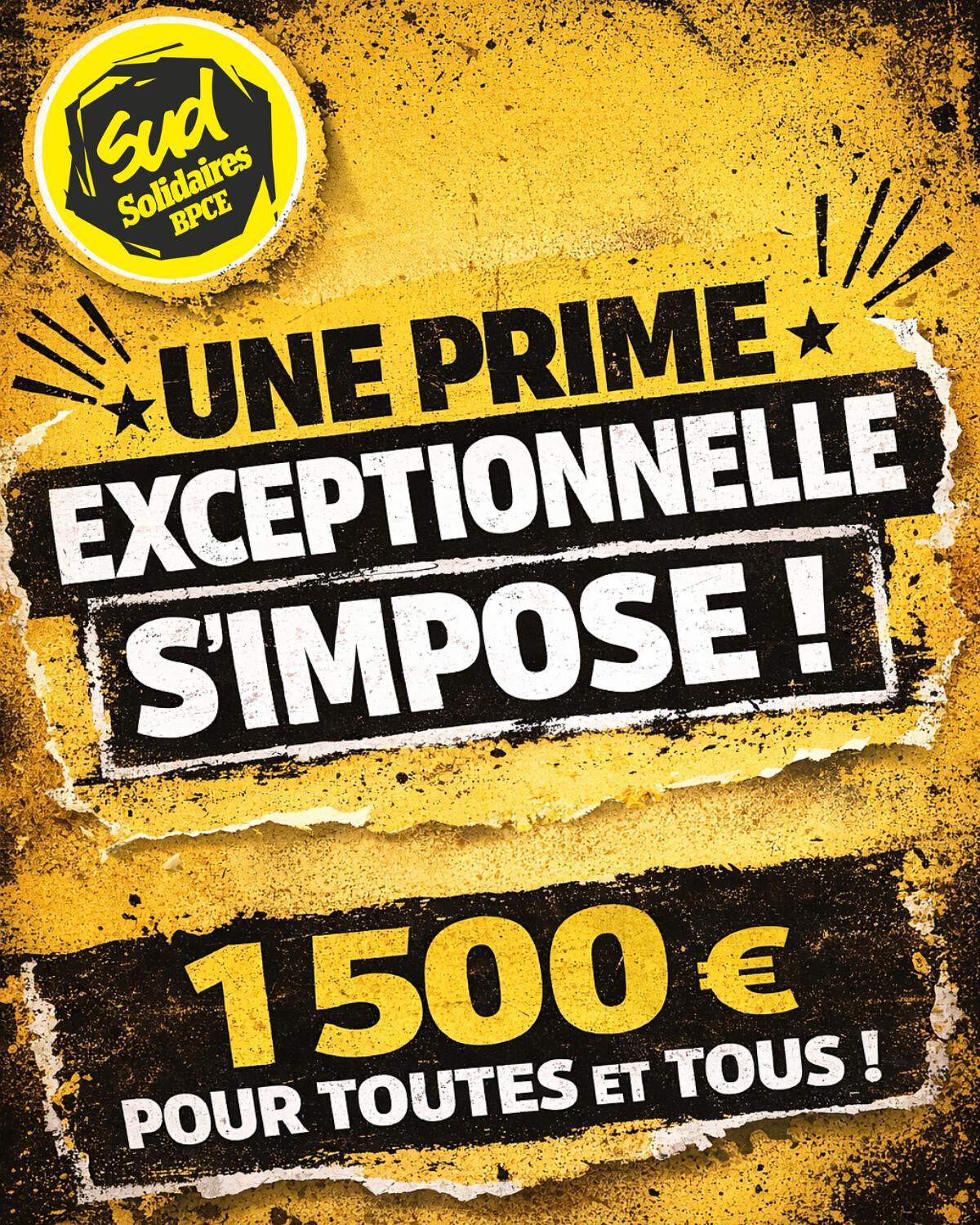Une prime exceptionnelle s'impose ! Une prime exceptionnelle s'impose !