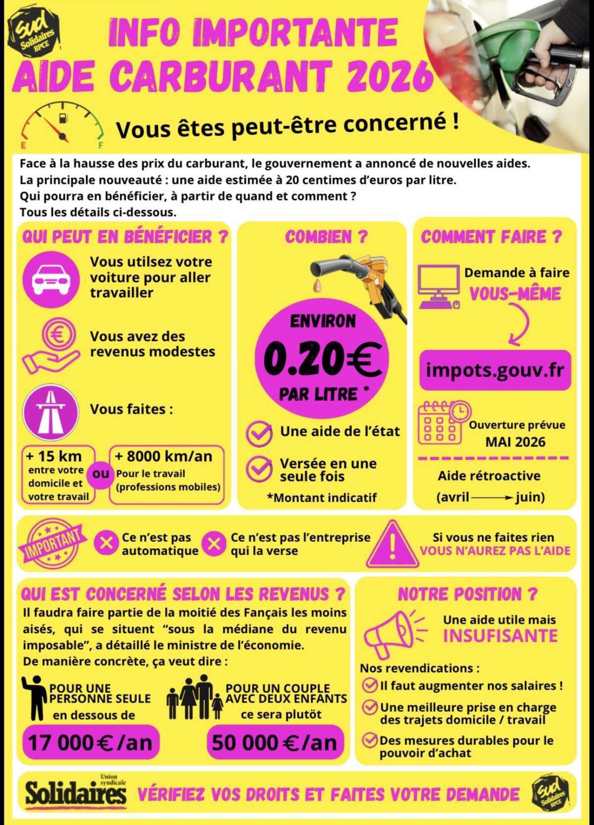 AIDE CARBURANT 2026 : ETES-VOUS ELIGIBLE?