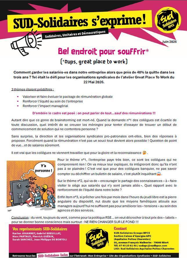 Bel endroit pour souffrir* - Juin 2026 Bel endroit pour souffrir* - Juin 2026