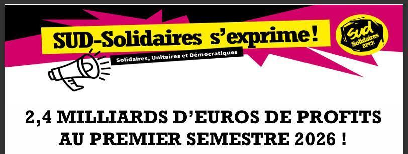 2,4 MILLIARDS D’EUROS DE PROFITS AU PREMIER SEMESTRE 2026 ! 2,4 MILLIARDS D’EUROS DE PROFITS AU PREMIER SEMESTRE 2026 !