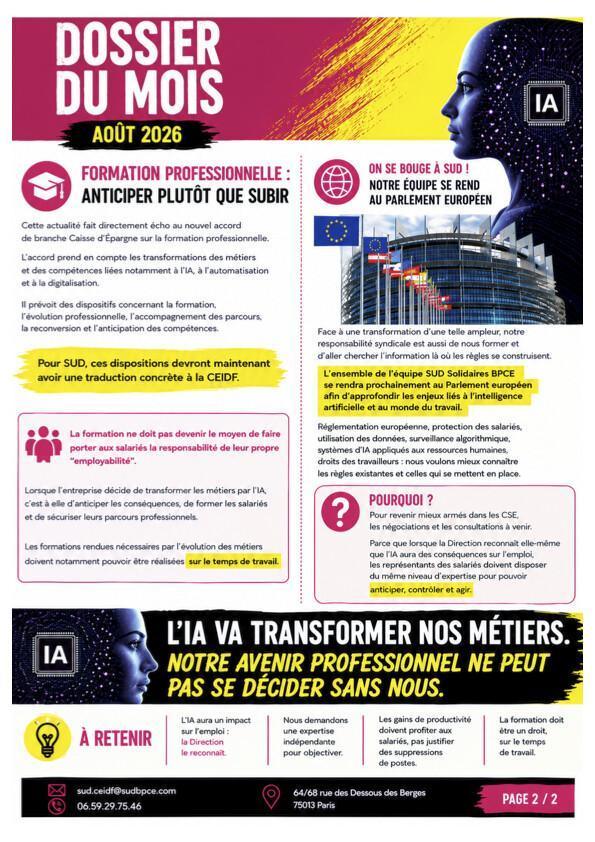 Le CSE rend un avis DÉFAVORABLE 