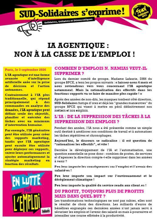 L'IA AGENTIQUE : NON A LA CASSE DE L'EMPLOI L'IA AGENTIQUE : NON A LA CASSE DE L'EMPLOI