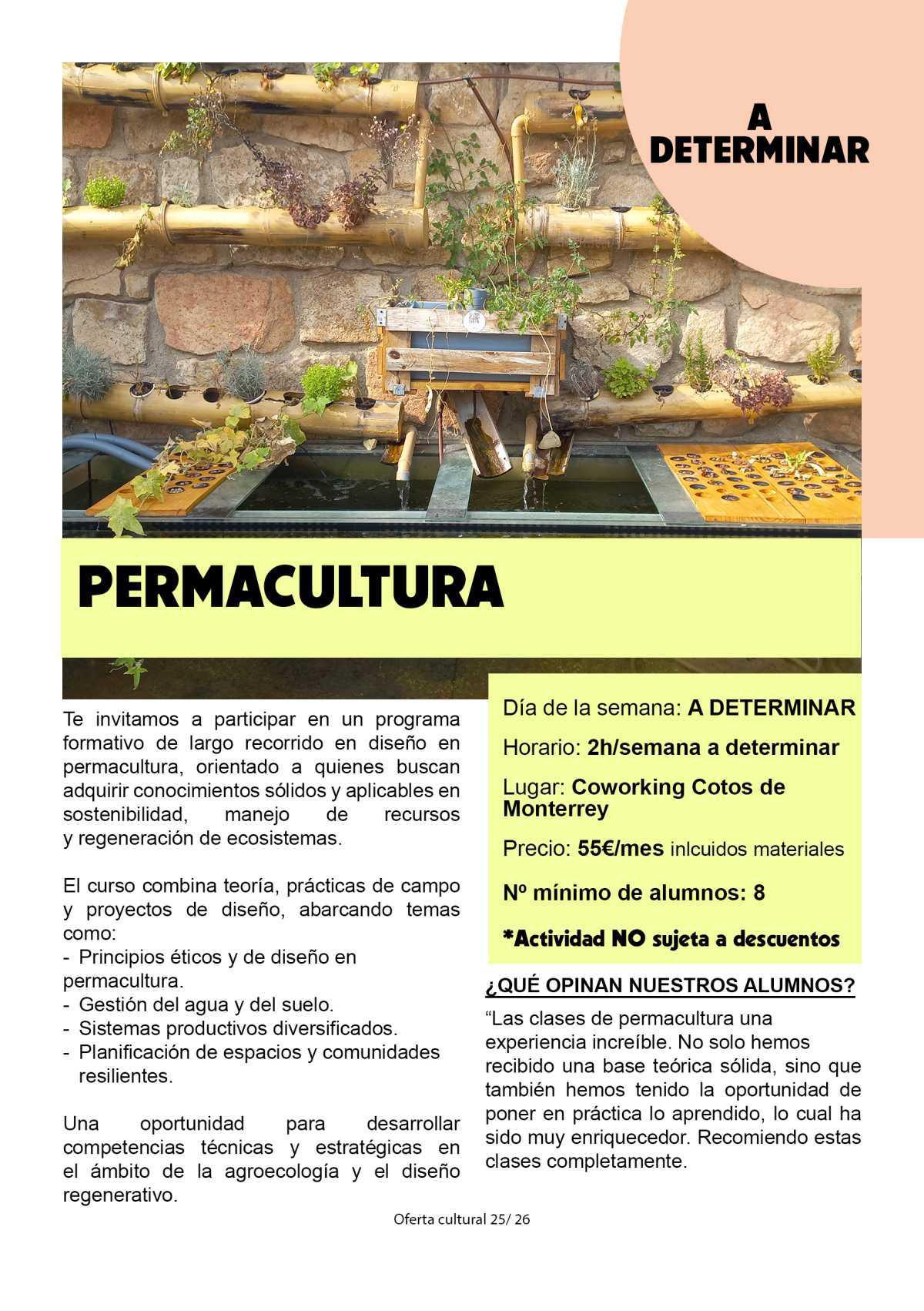 Permacultura: Taller de agricultura sostenible.