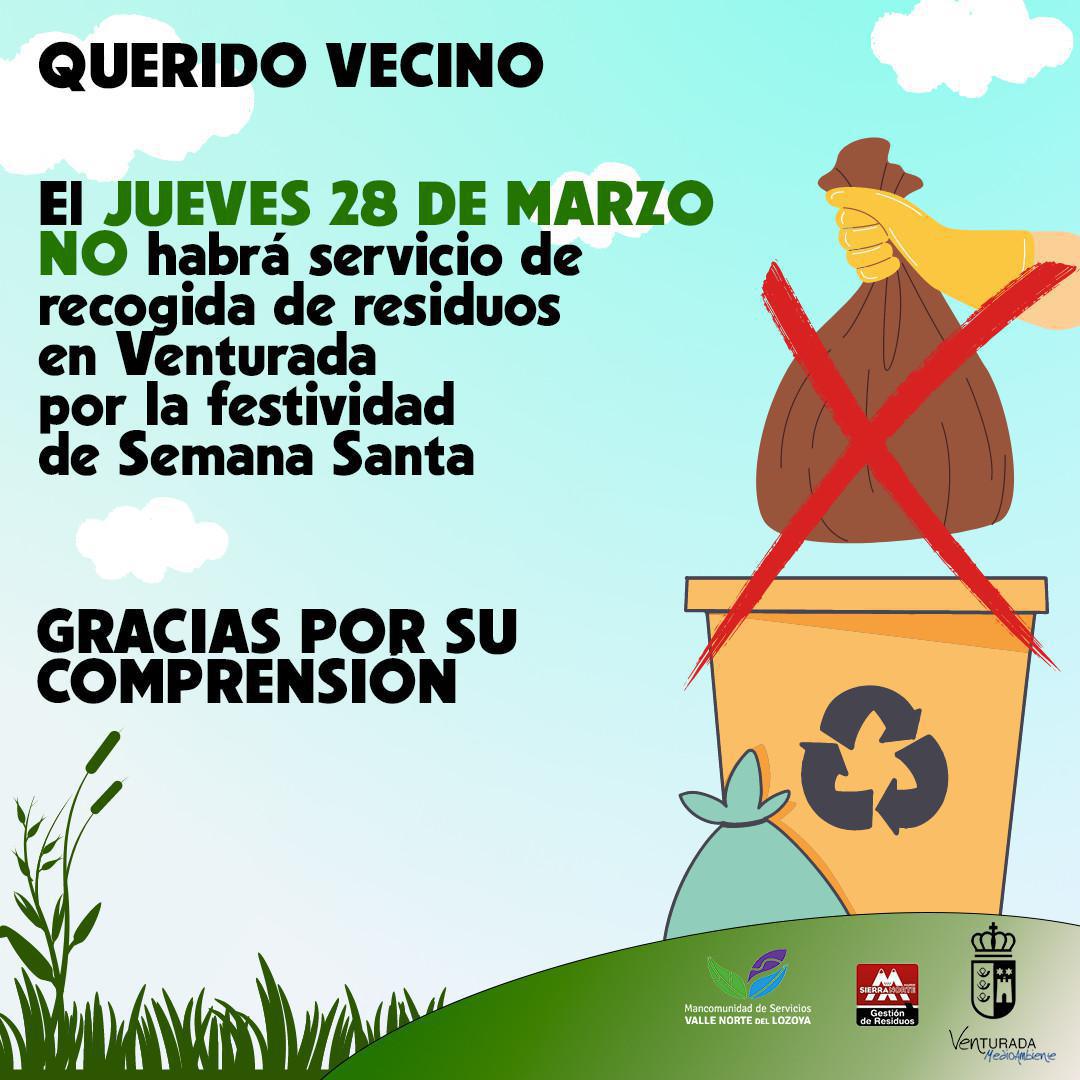 NO RECOGIDA RESIDUOS FESTIVO JUEVES SANTO