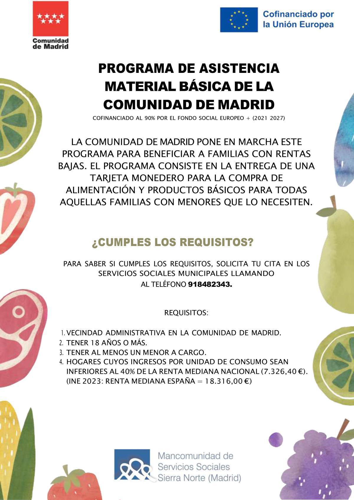 PROGRAMA DE ASISTENCIA MATERIAL BÁSICA DE LA COMUNIDAD DE MADRID