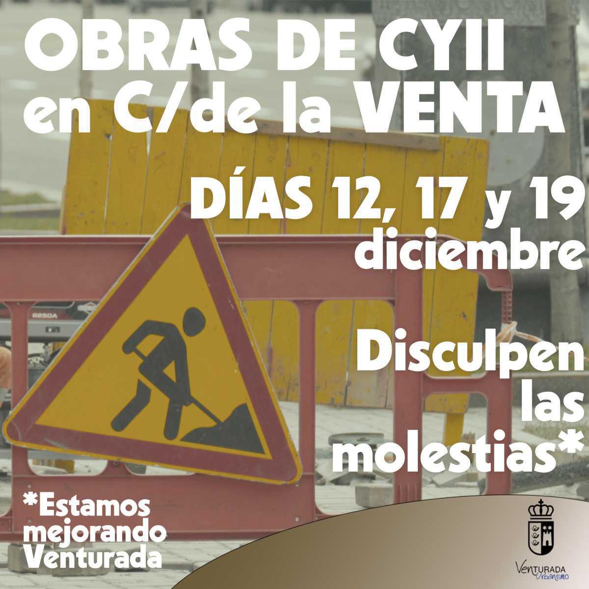 OBRAS EN CALLE DE LA VENTA OBRAS EN CALLE DE LA VENTA