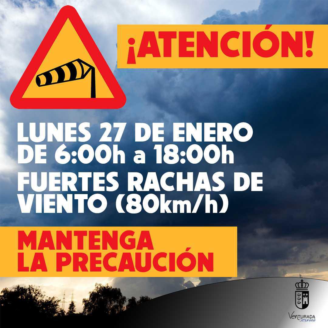 ¡ATENCIÓN, FUERTES RACHAS DE VIENTO!