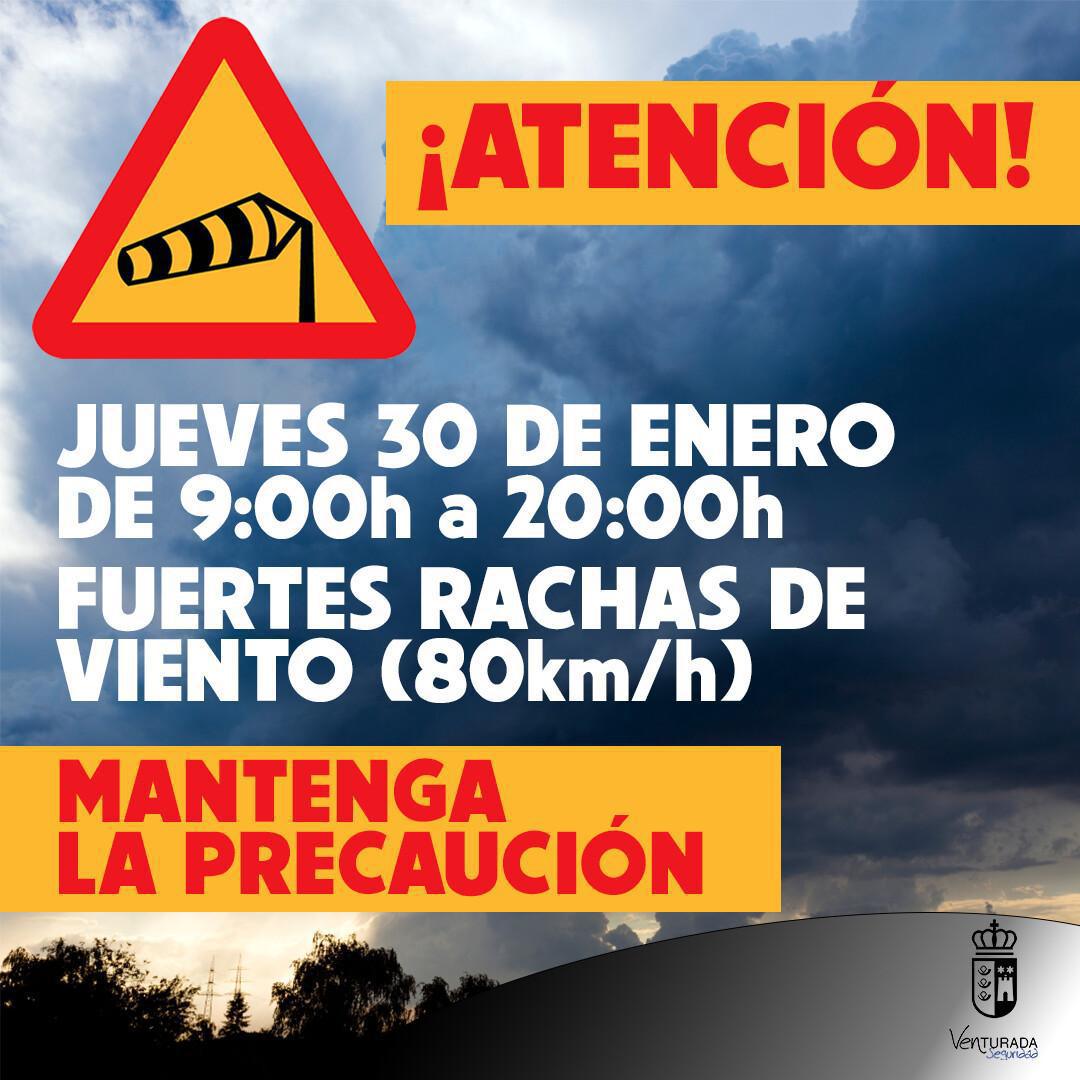 ¡ATENCIÓN! FUERTES RACHAS DE VIENTO