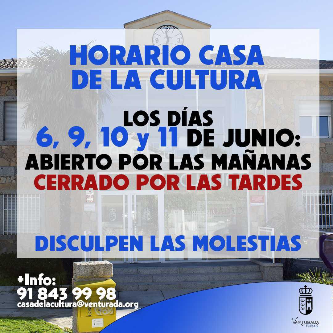 TARDES CERRADO CASA DE LA CULTURA