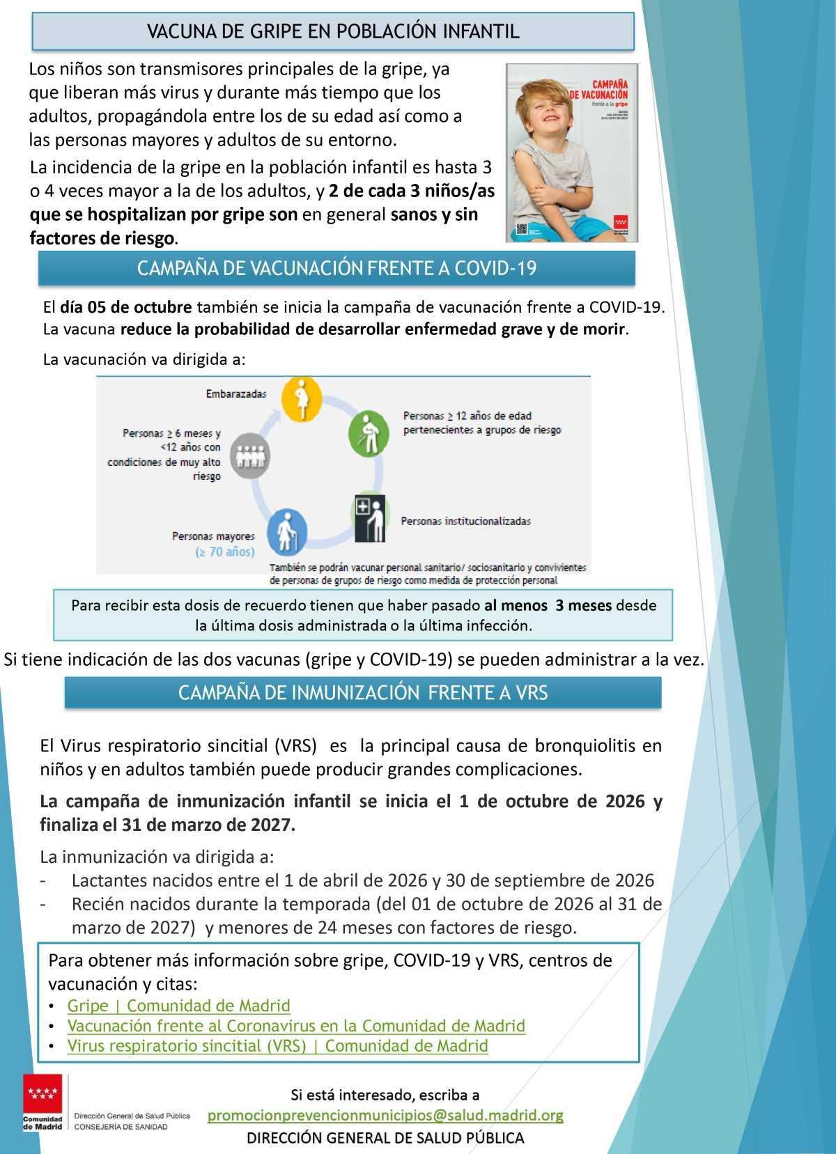 CAMPAÑA DE VACUNACIÓN GRIPE, COVID 19 Y VRS CAMPAÑA DE VACUNACIÓN GRIPE, COVID 19 Y VRS