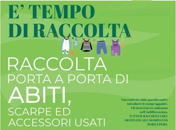 Raccolta Porta a Porta di abiti, scarpe ed accessori usati