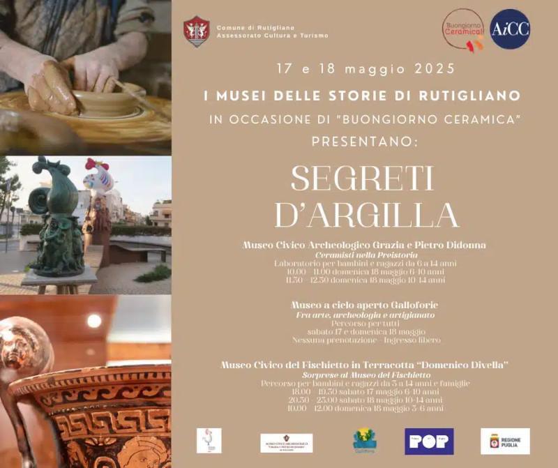 I tre musei cittadini spalancano le proprie porte per la rassegna di appuntamenti “Segreti d’Argilla” I tre musei cittadini spalancano le proprie porte per la rassegna di appuntamenti “Segreti d’Argilla”