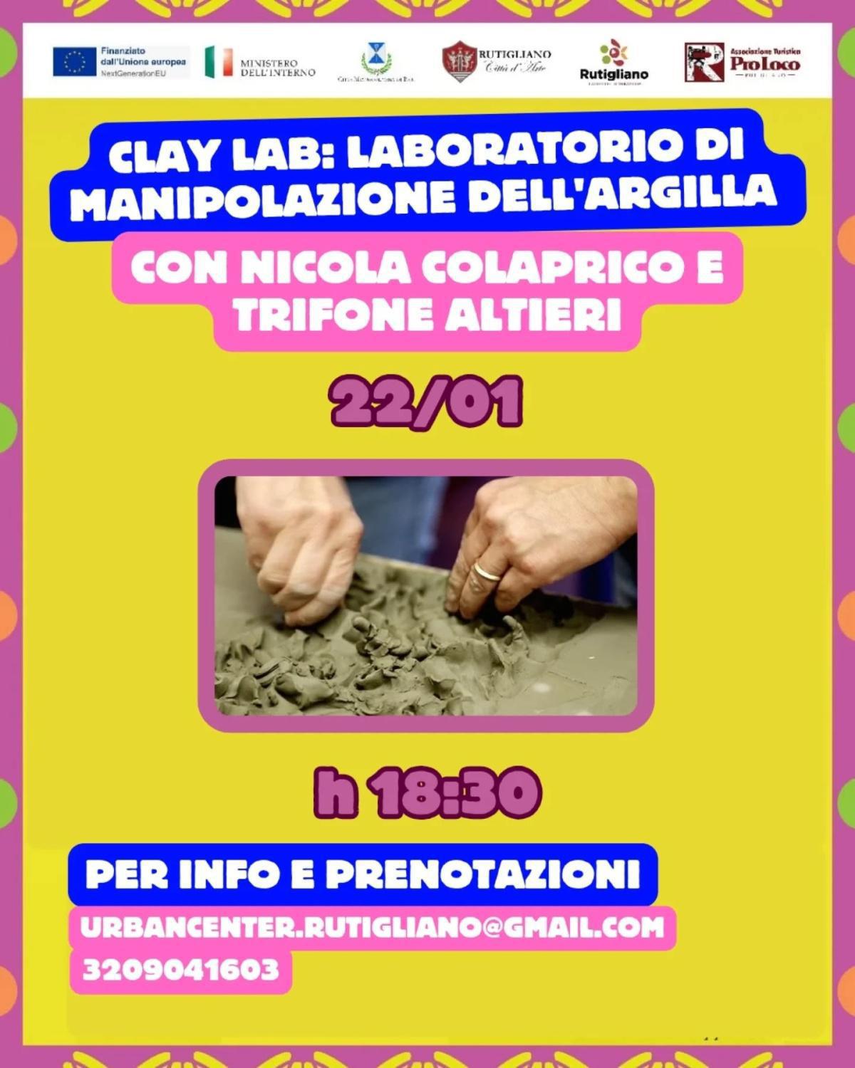 Clay Lab - Laboratorio di manipolazione dell'argilla (start h. 18.30)