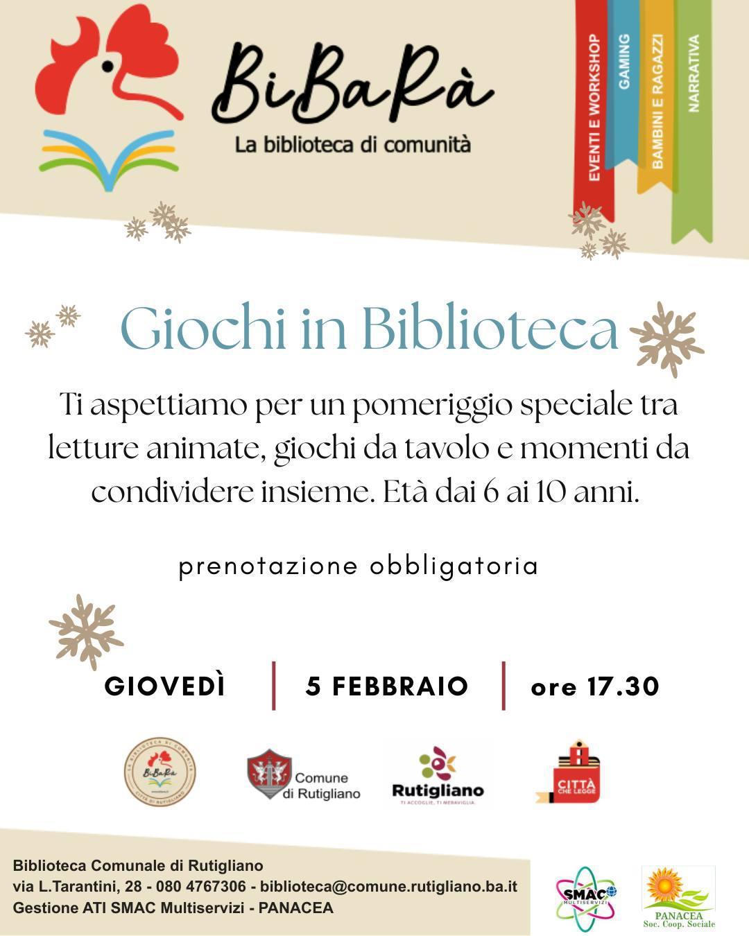 Giochi in Biblioteca (Inizio ore 17:30)