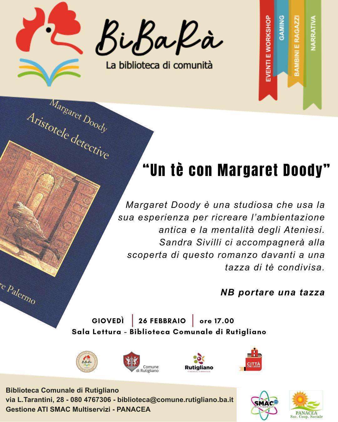 "Un the con Margaret Doody" (Inizio ore 17:00) "Un the con Margaret Doody" (Inizio ore 17:00)