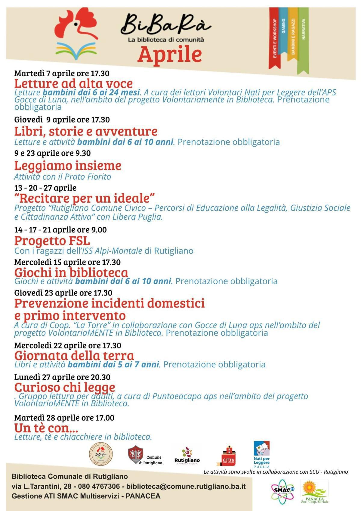 Letture ad Alta Voce (6–24 mesi) (inizio ore 17.30)