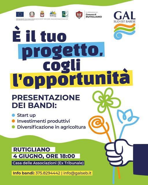 Rutigliano è il tuo progetto, cogli l’opportunità! (inizio ore 18:00) Rutigliano è il tuo progetto, cogli l’opportunità! (inizio ore 18:00)