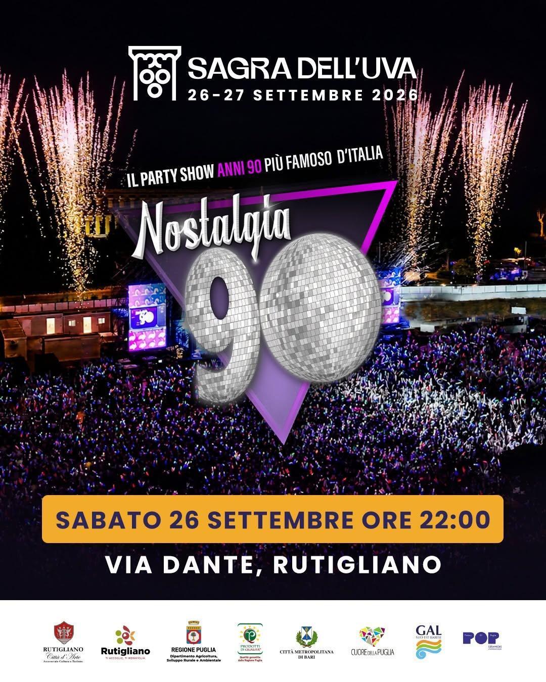 Nostalgia 90 - Sagra dell'Uva (start h. 22:00)