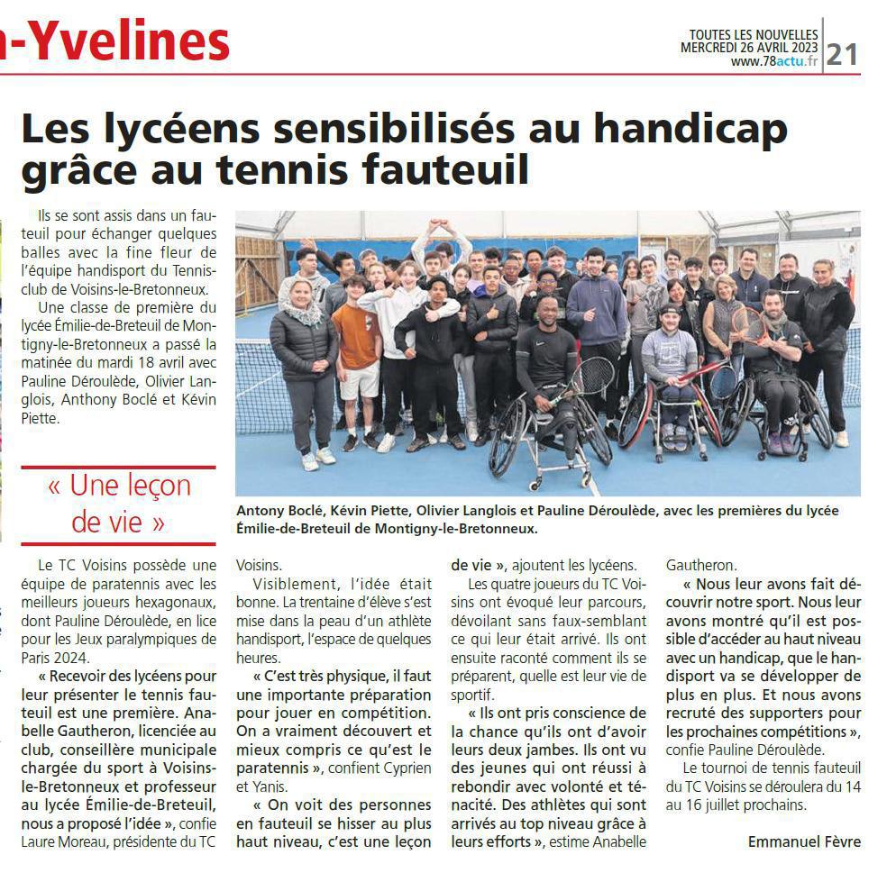 Le match durable et engagé au TC Voisins Le match durable et engagé au TC Voisins
