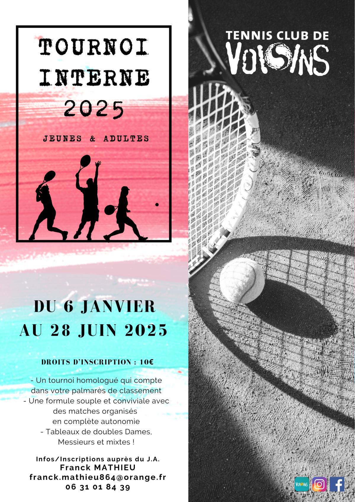 ⚠️Tournoi interne Jeunes/Adultes 2025 : c'est parti pour les inscriptions 📣 ⚠️Tournoi interne Jeunes/Adultes 2025 : c'est parti pour les inscriptions 📣