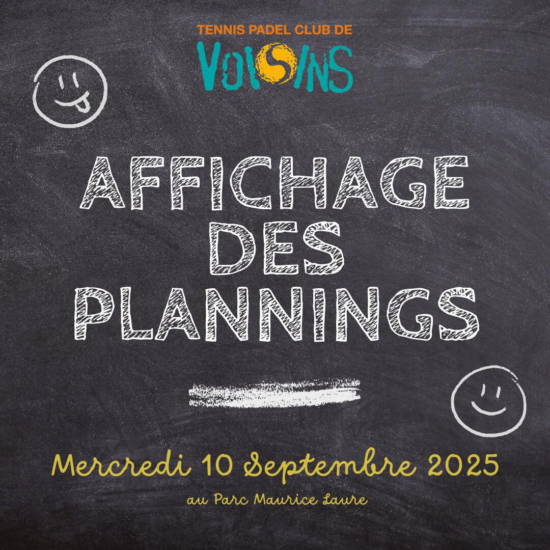 ‼️ Affichage des plannings et reprise des cours 📣👊