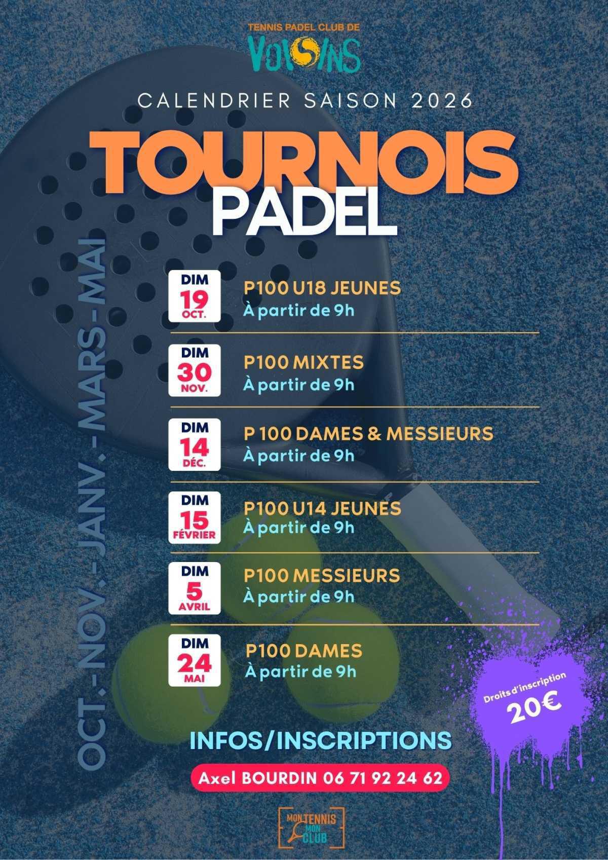 Tournoi Padel Jeunes : P100 - U18