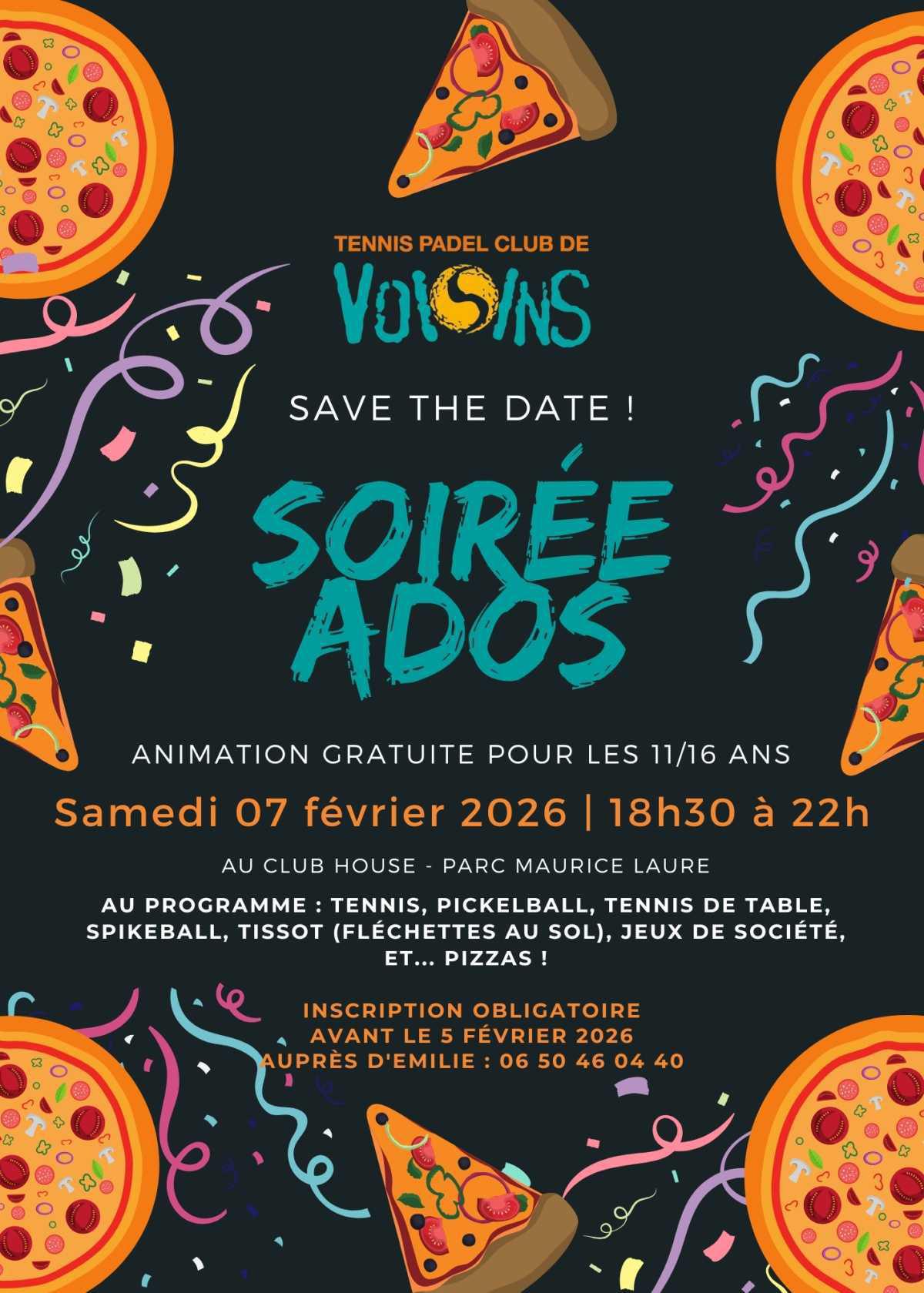 Samedi 7 février : Soirée SPÉCIALE ADOS🤗🎊