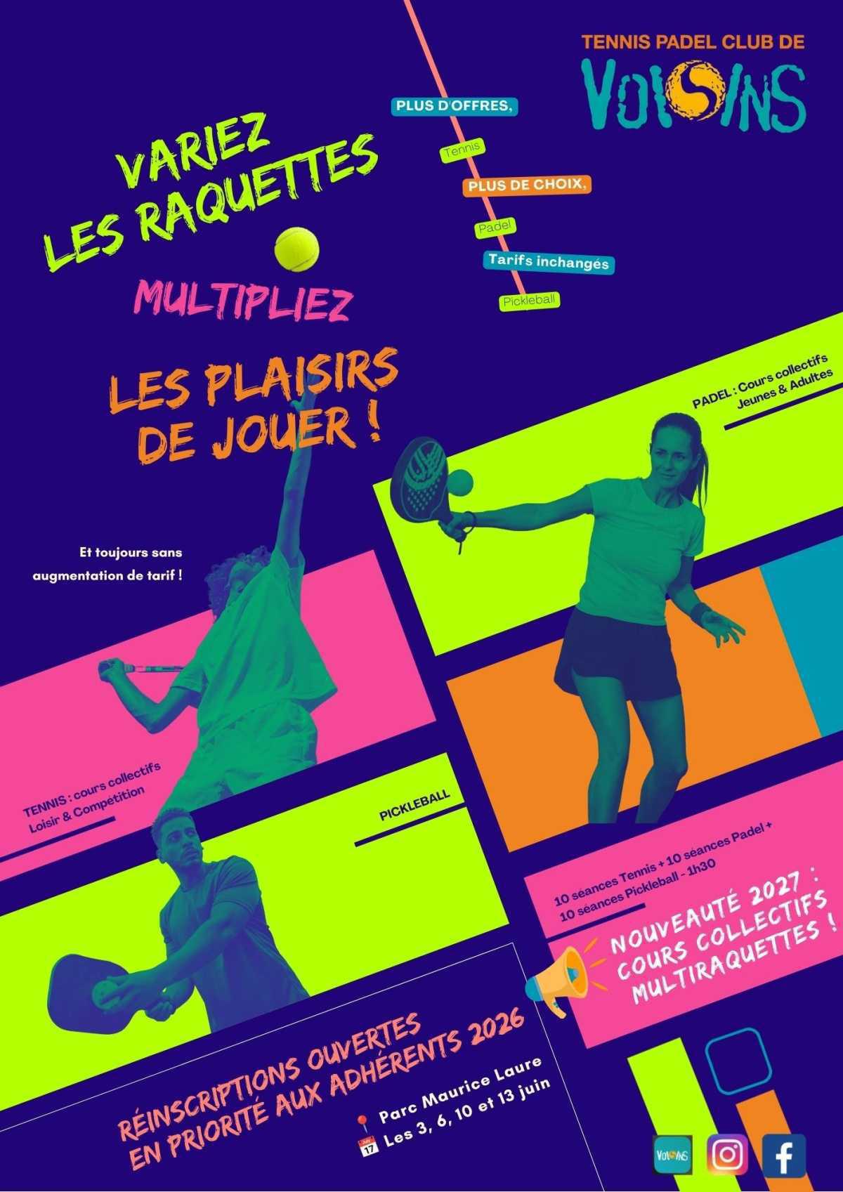 🎾🏓🎾 Multi-Raquettes Journée : le meilleur des 3 sports dans une seule formule ! 🎾🏓🎾 Multi-Raquettes Journée : le meilleur des 3 sports dans une seule formule !