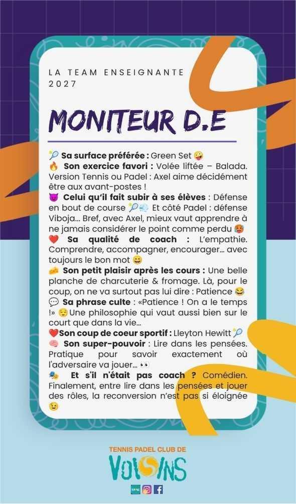 🃏 CARTE TEAM ENSEIGNANTE #05 — AXEL : le maître du "Jamais pressé, jamais battu !" 💪