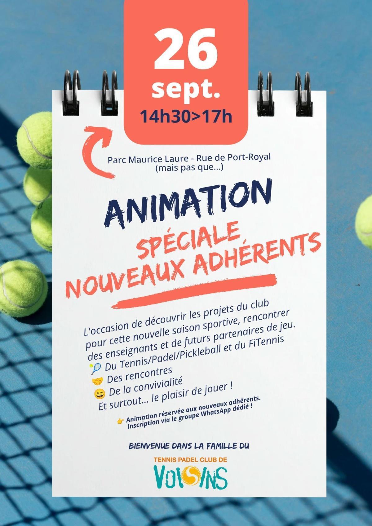 🎾 Nouveaux adhérents : cette animation est pour vous !😎 🎾 Nouveaux adhérents : cette animation est pour vous !😎