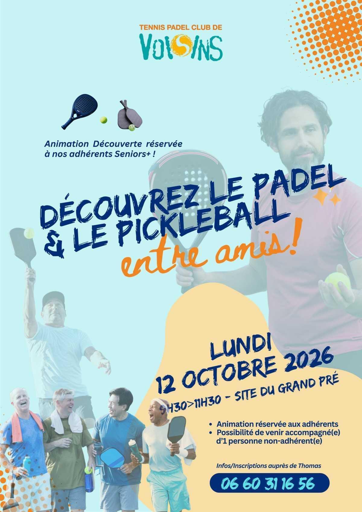 🎾 Animation Spéciale Seniors + : vous aimez le tennis… Vous allez adorer découvrir le Padel & le Pickleball !🎾🏓 🎾 Animation Spéciale Seniors + : vous aimez le tennis… Vous allez adorer découvrir le Padel & le Pickleball !🎾🏓