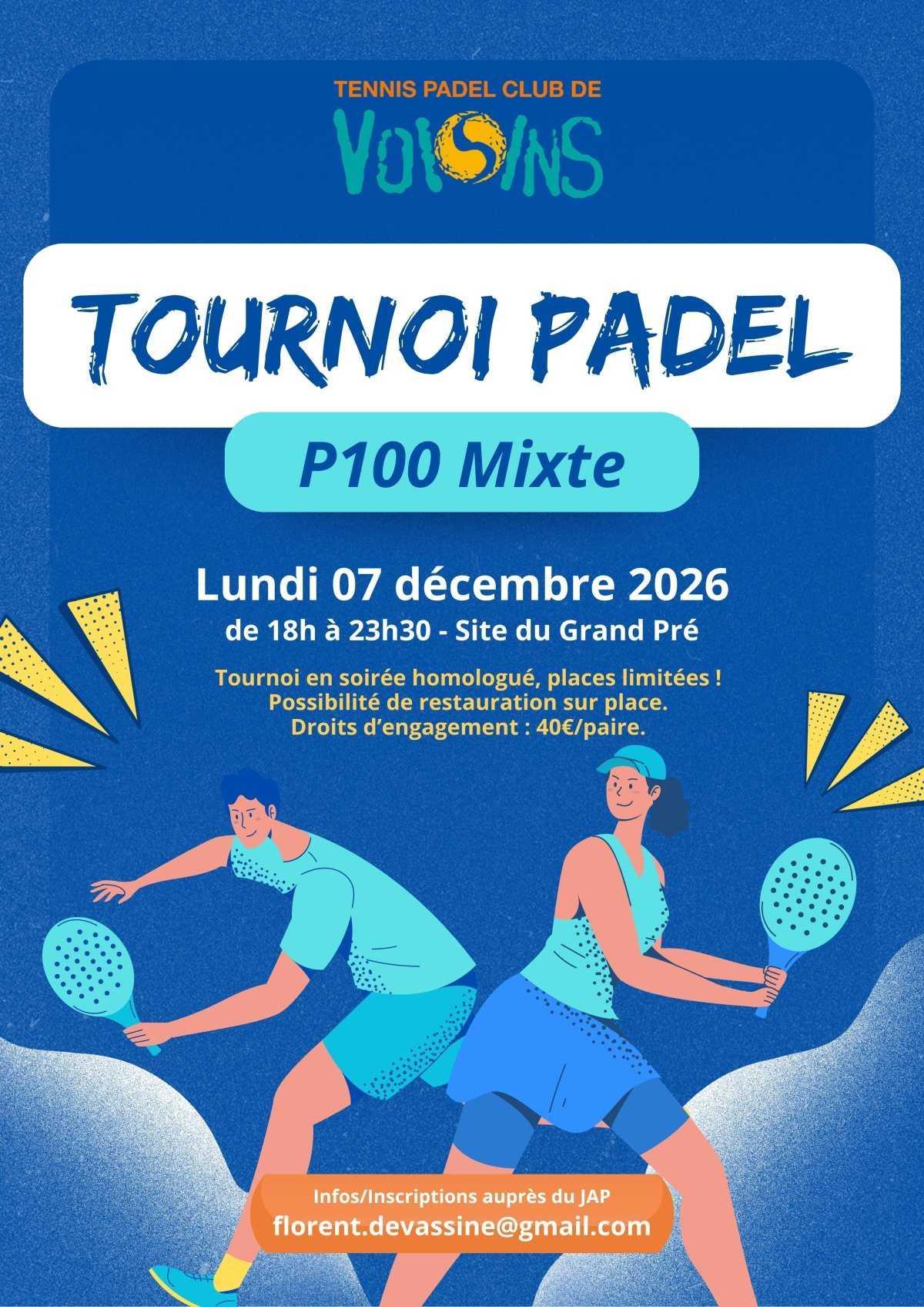 ⚠️ Tournoi PADEL P100 Mixte 📌
