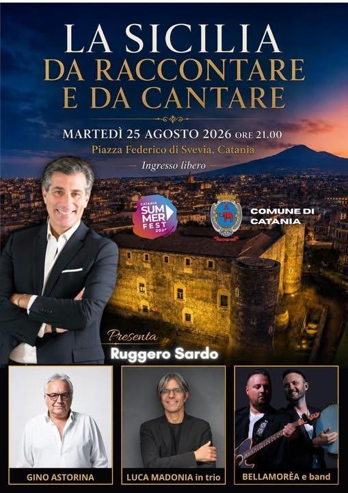 La Sicilia da raccontare e da cantare con Ruggero Sardo, Gino Astorina ,Luca Madonia e i Bellamorèa (start h. 21:00)