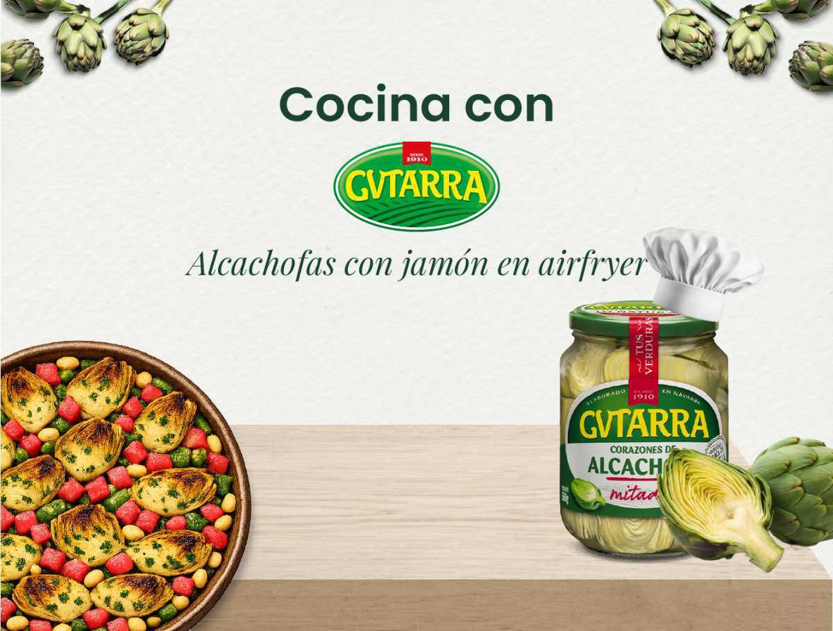 Alcachofas con jamón en la airfyer