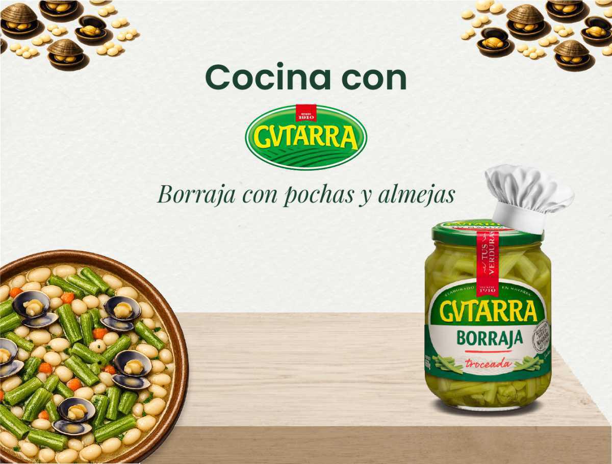 Pochas con borrajas y almejas Pochas con borrajas y almejas